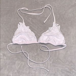 White lace string bikini top